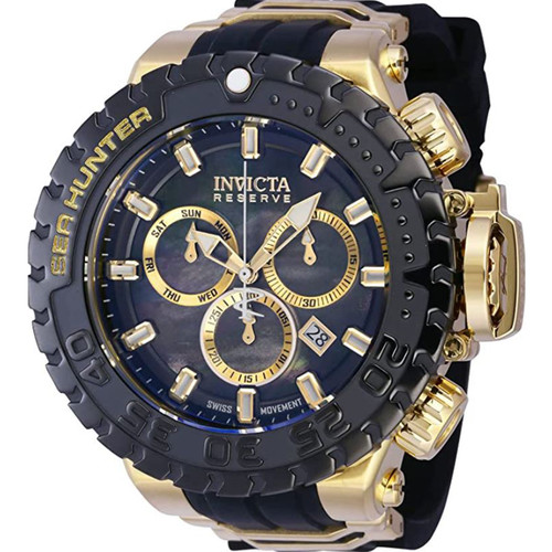 Invicta Men's 41007 Sea Hunter Quartz Chronograph Black Dial Watch